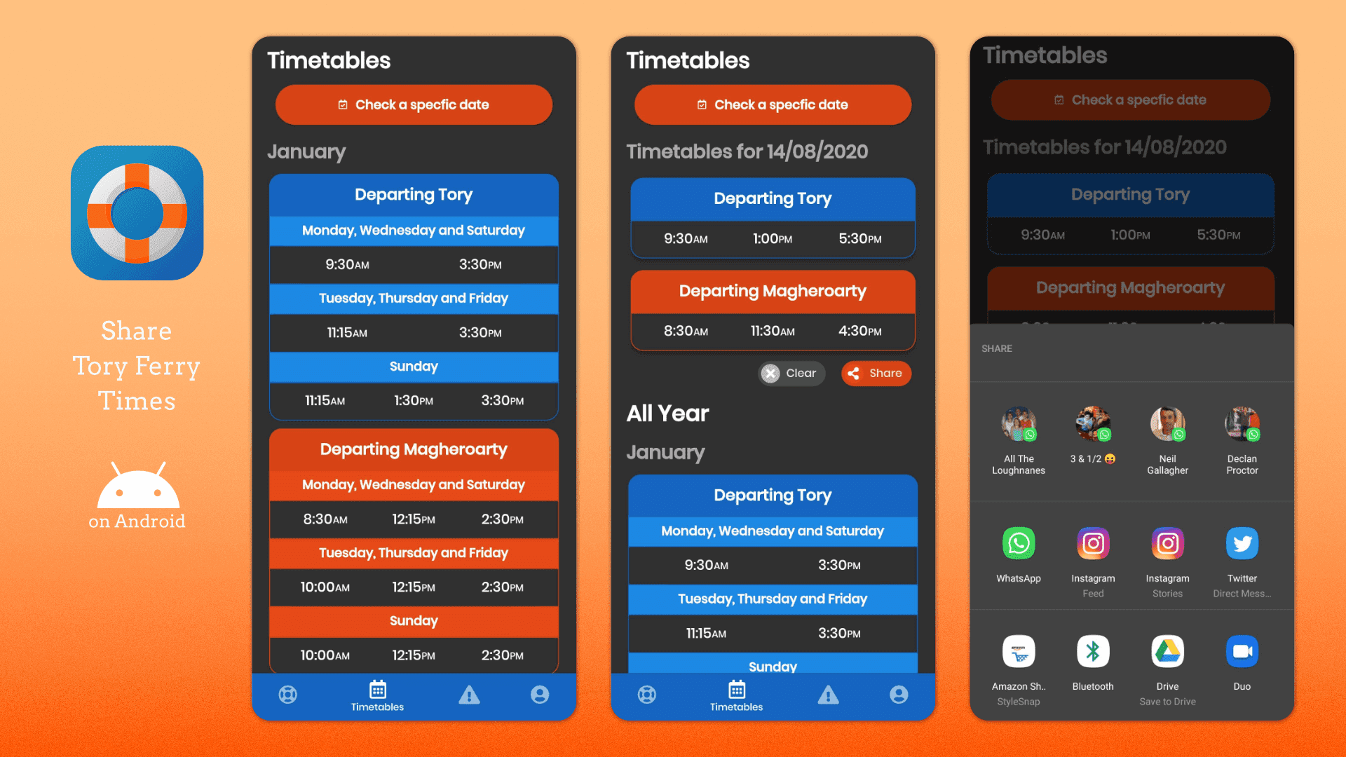 Tory Ferry's Share Functionality with native Android functionality