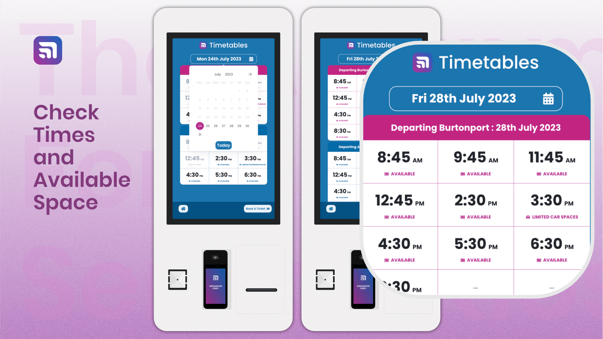 The Arranmore Ferry Kiosk timetables