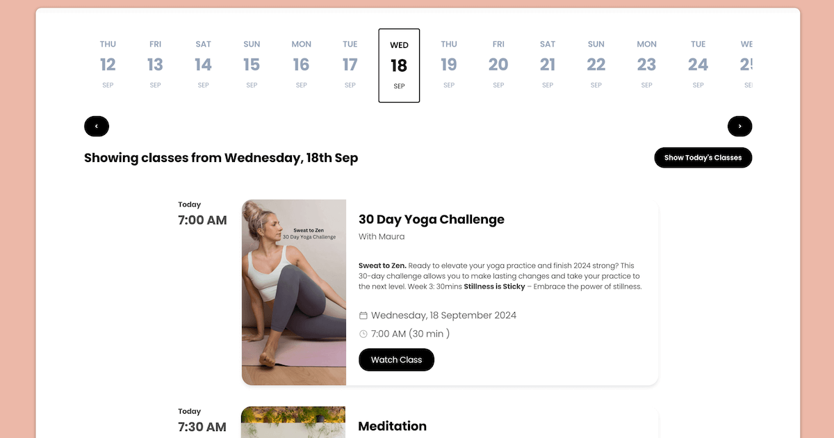 Yoga With Maura New Calendar Update | Hexa Studios