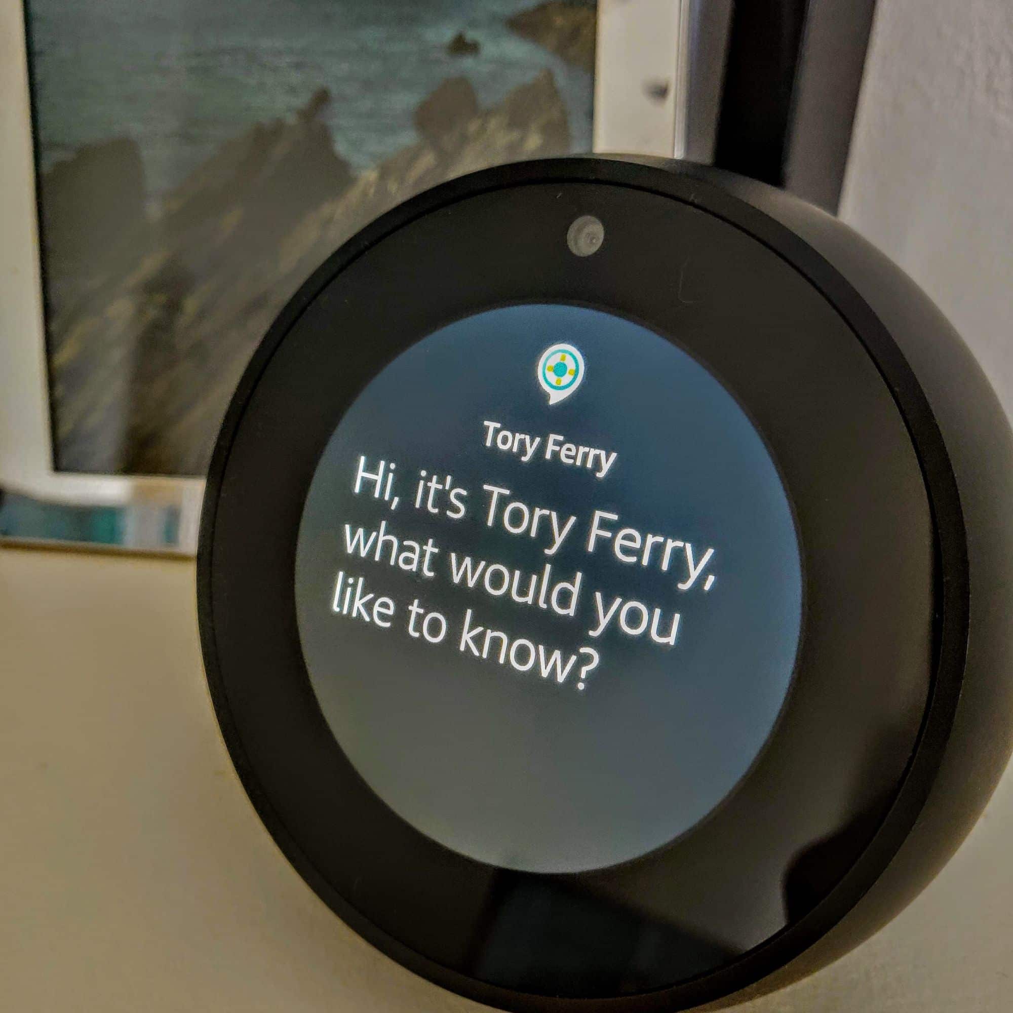 Alexa Spot device with Tory Ferry