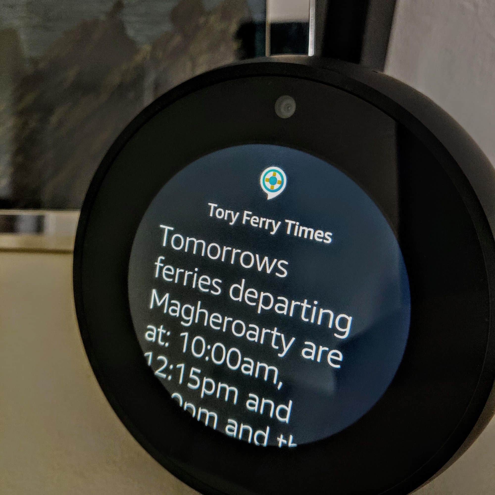 Alexa Spot with a full response from Tory Ferry